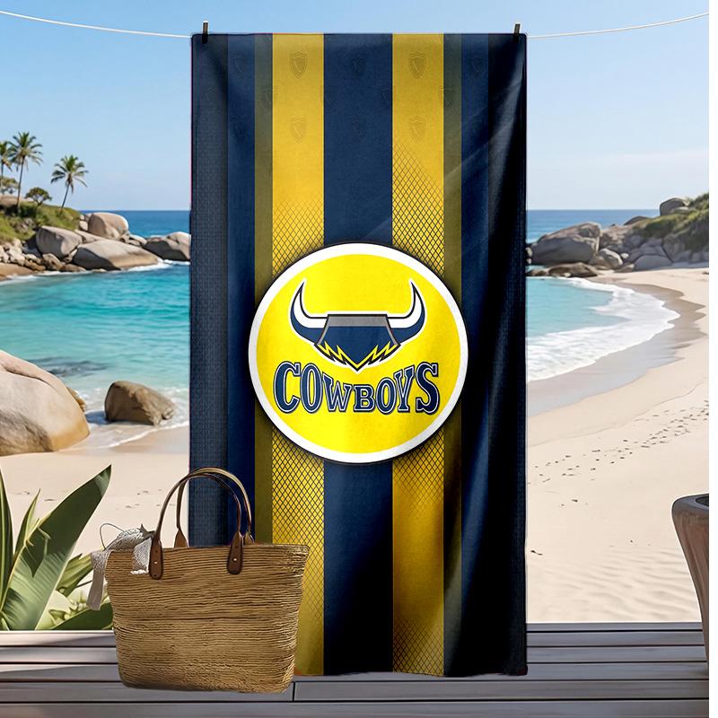 North Queensland Cowboys Print Beach Towel Soft Portable Quick?dry Towel For Pool Summer Vacation Outdoor Sport