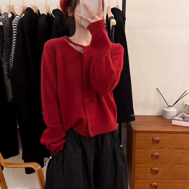 New Autumn Hollow Out O Neck Loose Sweater Cardigan Women Fashion Thin Single breasted Winter Knitted Sweaters Women Solid Slim Casual Cardigans 25539