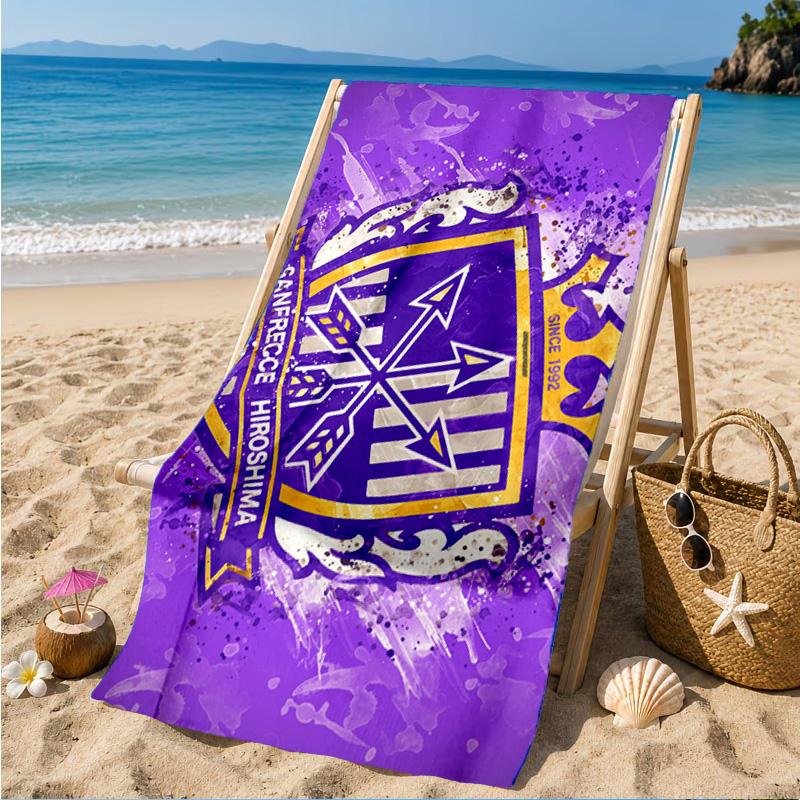 Fußballverein Wappen Aufgedrucktes Mikrofaser Strandtuch, Weich Und Saugfähig, Schnelltrocknend, Ideal für Sommerreisen, Strand-Essential, Schwimmbad