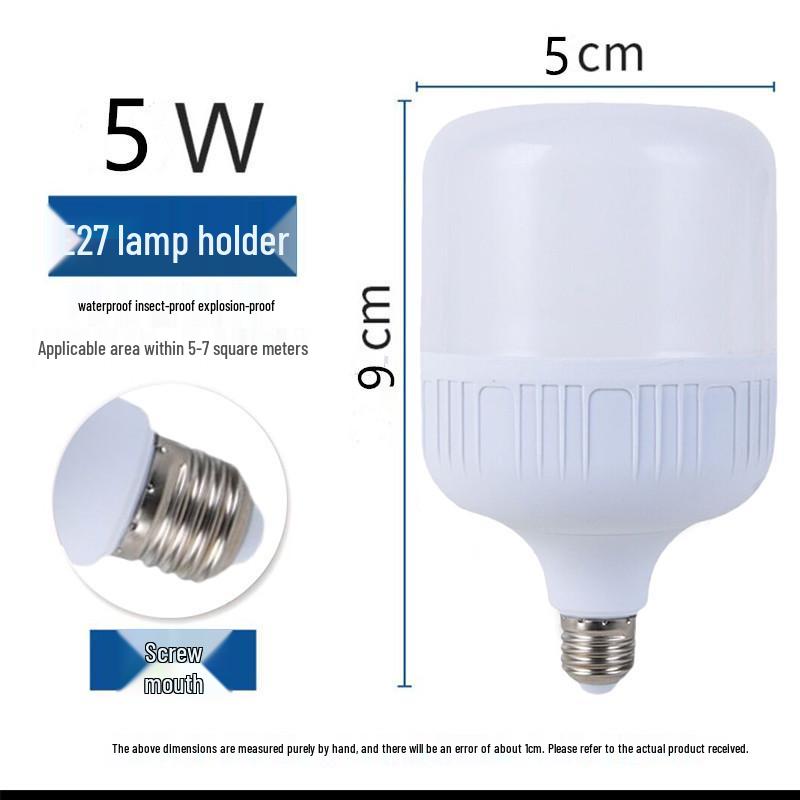 Super Bright T LED Bulb for Home - Energy-Saving, White Light, E27 Screw, B22 Bayonet