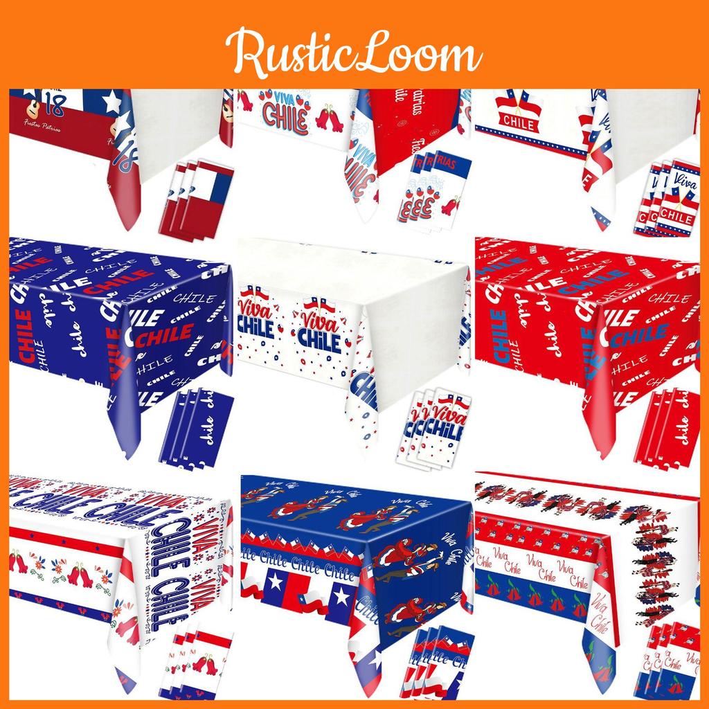 Chile Flag Party Tablecloth With Waterproof Material For Celebrations And Events