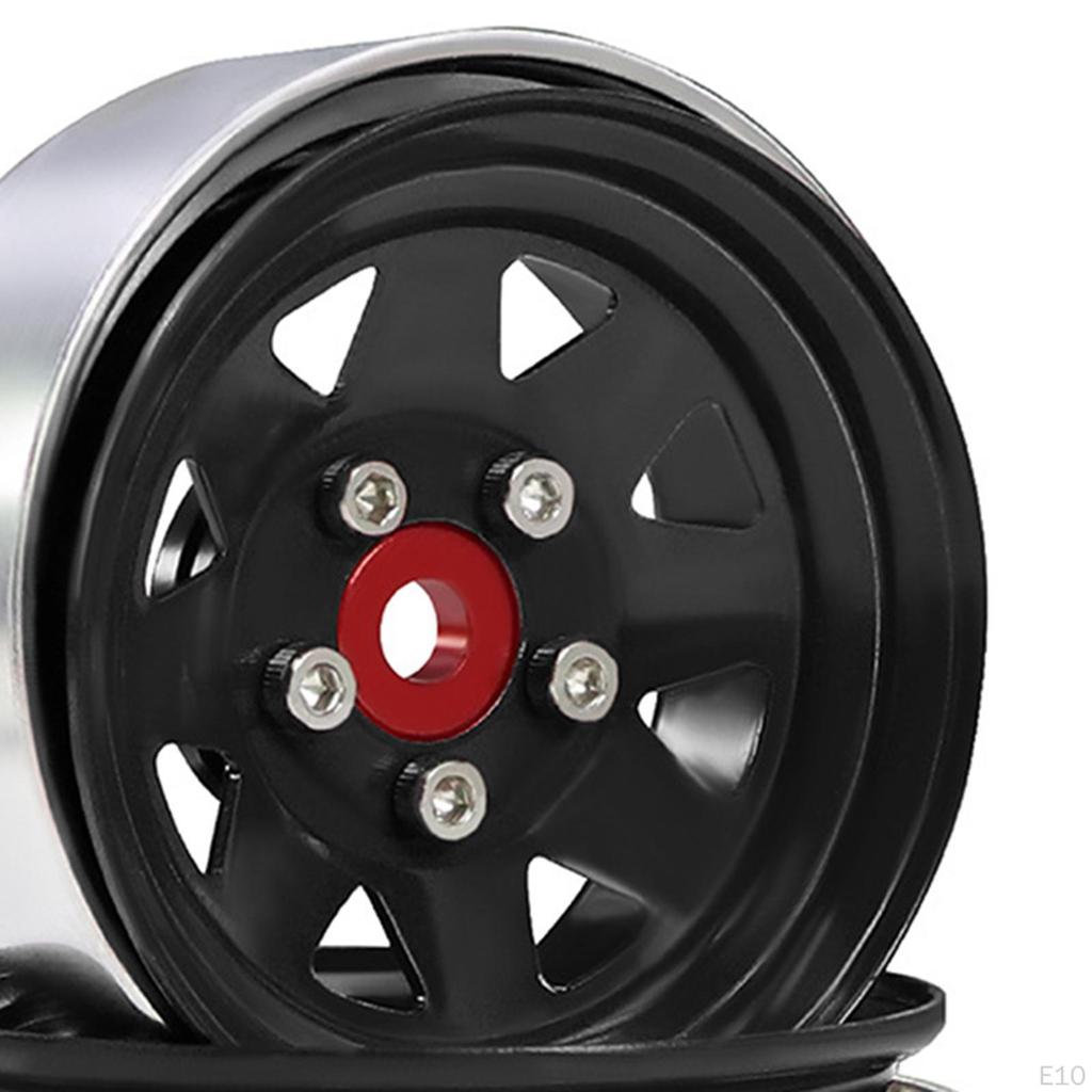 4 Pieces RC Wheel Rims Aluminum Alloy 1/10 Accessory Simple Assembly for SCX10 TRX4 90046 Suitable