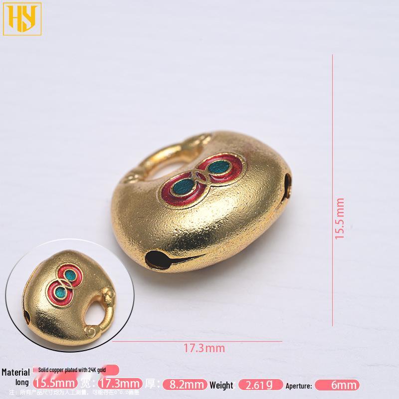 Vergoldeter Glücksschloss Anhänger Armband Halskette Charm