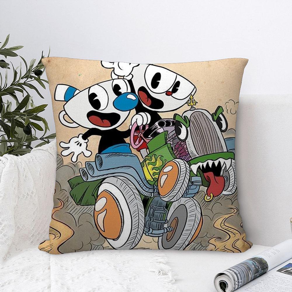 Classic Game C-Cuphead Cute Pillow Case Plush Fabric Soft Pillowcase Double Sided Print Sofa Cushion Cover Throw Pillow Cover