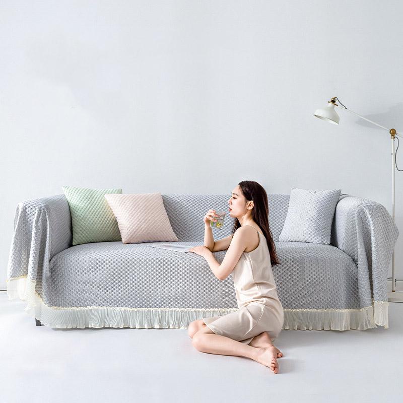 

Пылезащитный универсальный чехол для дивана, летний крутой чехол для дивана, тканевое полотенце, дышащий чехол для дивана 45*45cm серый