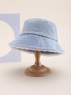 Kadın Yıkanmış Denim Kova Şapka Katlanabilir Vintage Beyaz Kenarlıklı Günlük Moda Bob Şapka Kadınlar İçin İlkbahar Yaz Şapkaları
