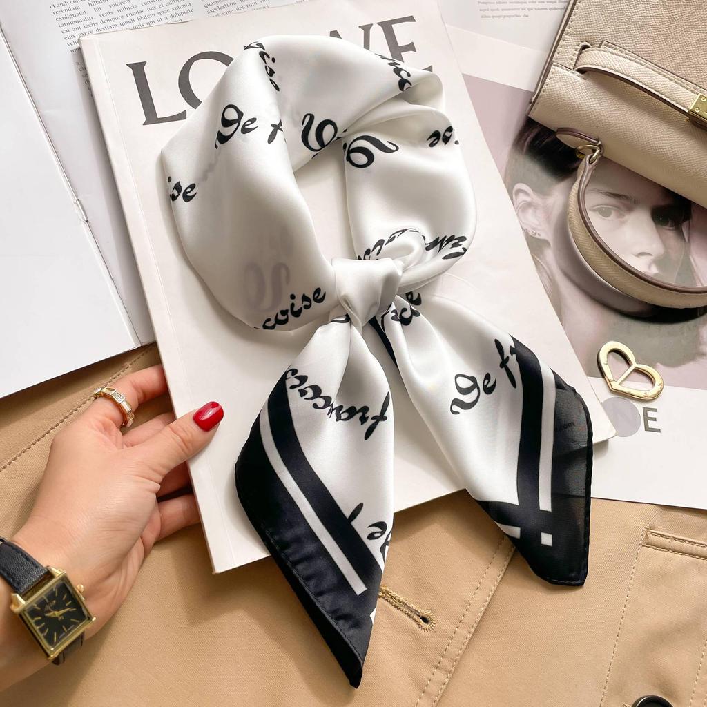 Silk Women's Square Scarf - Versatile Fashion Accessory for Spring and Autumn