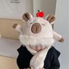 Cold Proof Warm Hat Cute Capybara Hooded Hat Scarf Fashion Ear Protection Cap  Winter