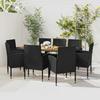 9 Piece Garden Dining Set Poly Rattan Black