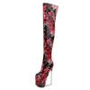 Sexy Flower Over the Knee Boots Female Platform Ultra 19cm High Heels Stripper Boots Women Nightclub Fetish Party Dance Shoes