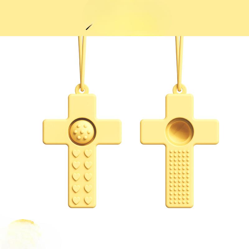 Infant Teething Sticks Children's Cross Teething Rings Baby Bubble Fun Silicone Teething Rings Toys