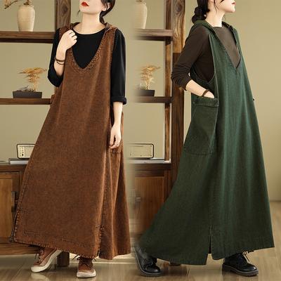 DIMANAF Women 2025 New Plus Size Summer Denim Dress Vintage Elegant Loose Casual Basic Hooded Dresses Maxi