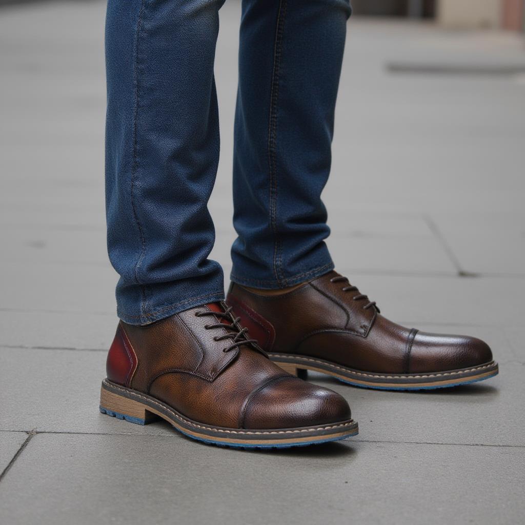 Neue Freizeitschuhe Retro Herren Derby Schuhe Herren Mode Lederschuhe