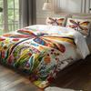 3pcs Bohemian Dragonfly Bedding Duvet Cover Set Dragonfly Bedding Quilt Set Floral Themed Bed Quilt Set Rainbow Dragonfly