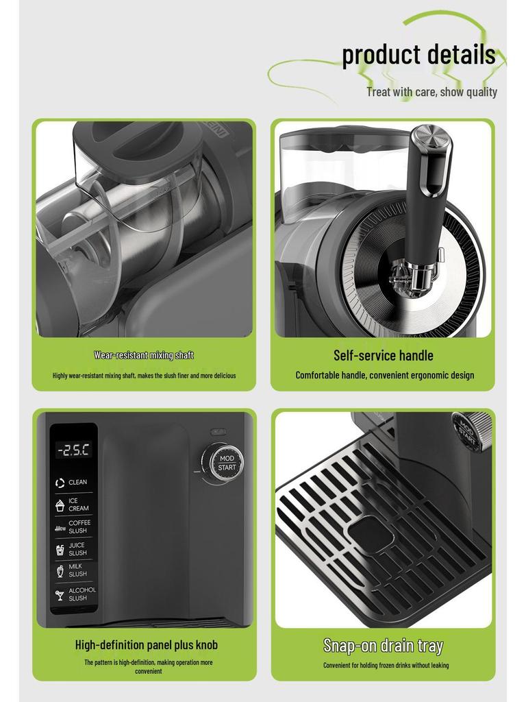 Kompakte Schnee-Schmelz- & Eismaschine: Multifunktionale Selbstreinigung für Milchshakes, Smoothies & Slush-Eis.