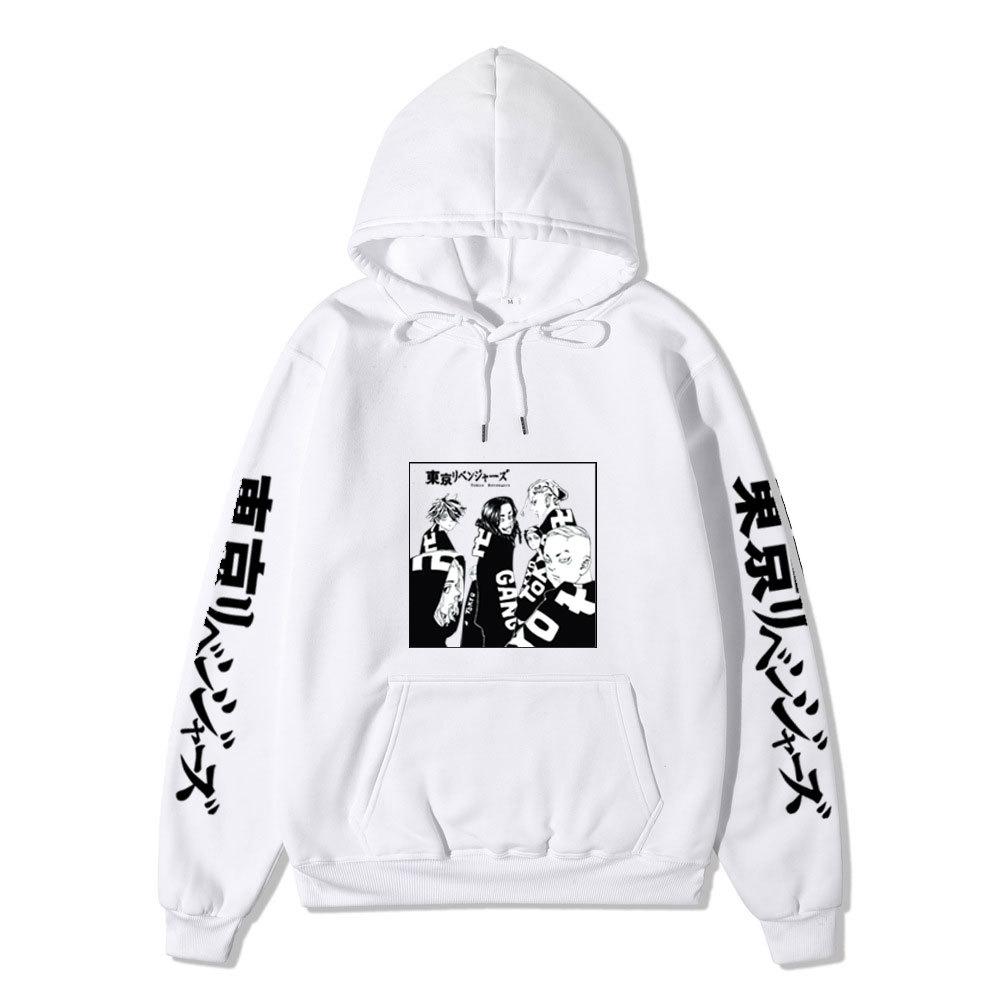Tokyo Revengers Gang Group Unisex Fleece Hoodie Autumn Winter Black White Manga Print Long Sleeve Anime Pullover Sweatshirt