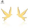 Minimalist Stainless Steel Dentist Tooth Stud Earring Women Men Cute Cross Earings Leaf Swallow Earing Party Accessories