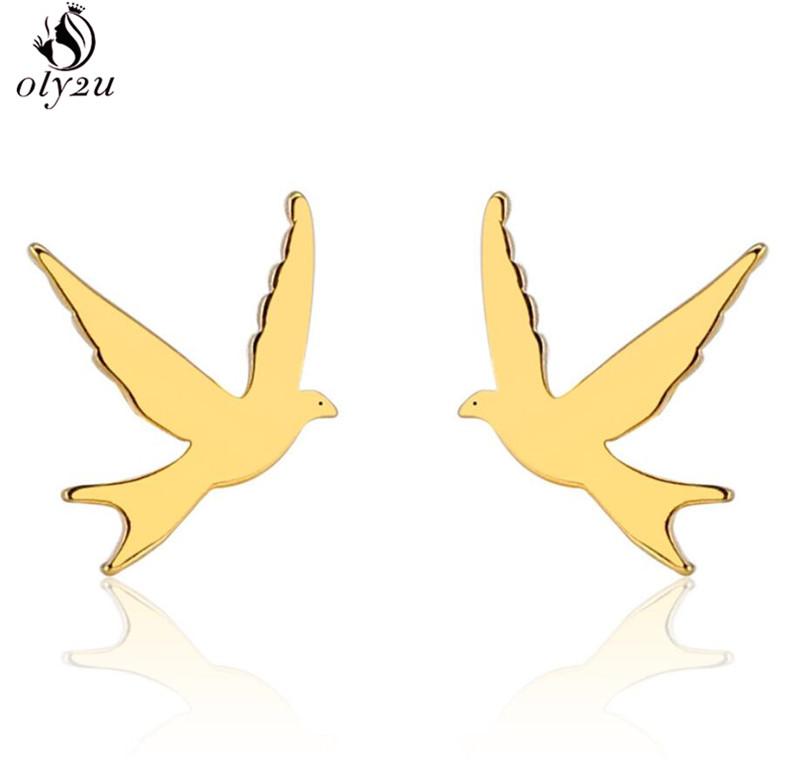 Minimalist Stainless Steel Dentist Tooth Stud Earring Women Men Cute Cross Earings Leaf Swallow Earing Party Accessories