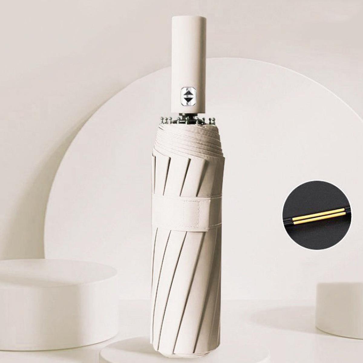 

Ветрозащитный автоматический складной зонт, большая поверхность зонта 125 см, защита от солнца УФ-защита Upf50+, дождевые зонты для мужчин и женщин бежевый