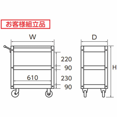 Kyoto Tool (KTC) Wagon (3 Tiers, 1 Drawer) SKX2613