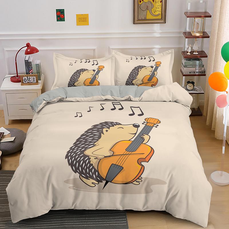 

Милый пододеяльник с ежиком 3D мультяшный комплект постельного белья с животными размера кинг, фулл, квин из микрофибры 3 предмета: пододеяльник с наволочками EU Single(135x200cm)