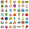 100 Pieces Small Size 4cm Beach Fresh Ins Style Mixed Stickers DIY Suitcase Stickers