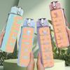 1PC Cheer Bold Letter Block Art 750ml Color Plastic Sports Water Bottle Leakproof Flip Straw Lid Suitable for Sports Office Home Use