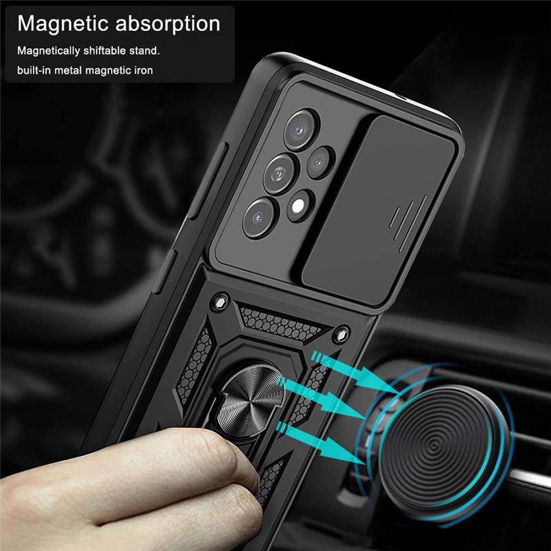 Armor Shockproof Magnet Holder Ring Case For For Samsung Galaxy A13 A23 A33 A53 A73 Camera Protection Cover For A 13 23 53 73
