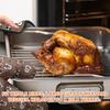 Stainless Steel Non-stick Baking Tray with Grill 15x 11 Inch for Roast Chicken Vegetables Turkey Silver