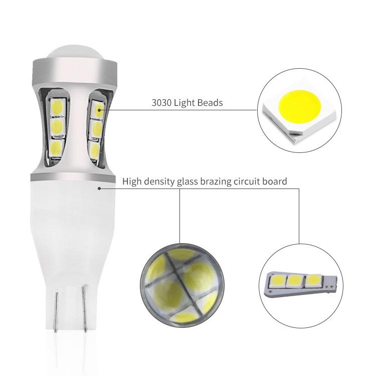 1 stk W16W LED 912 921 T15 LED-pærer 15SMD 3030 Chips 920 Lampe Bil Backup Reverse Lights Super Bright 6500K 12V Auto Lamp