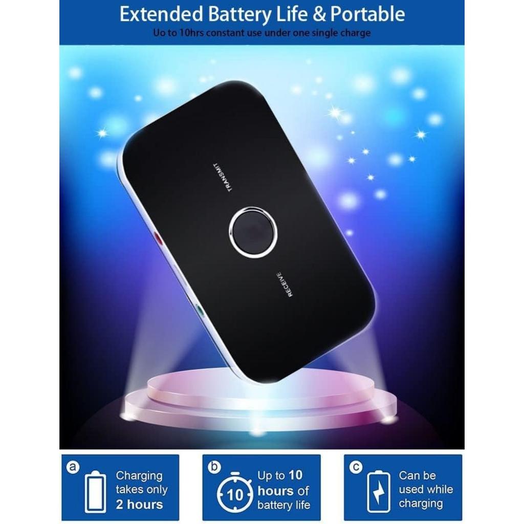 AUX Bluetooth 5.0 Adapter, Sender Empfänger für TV 2 in 1 Audioadapter mit Aux 3,5 mm RCA Geringe Latenz & Hohe Auflösung für TV PC Kopfhörer Auto