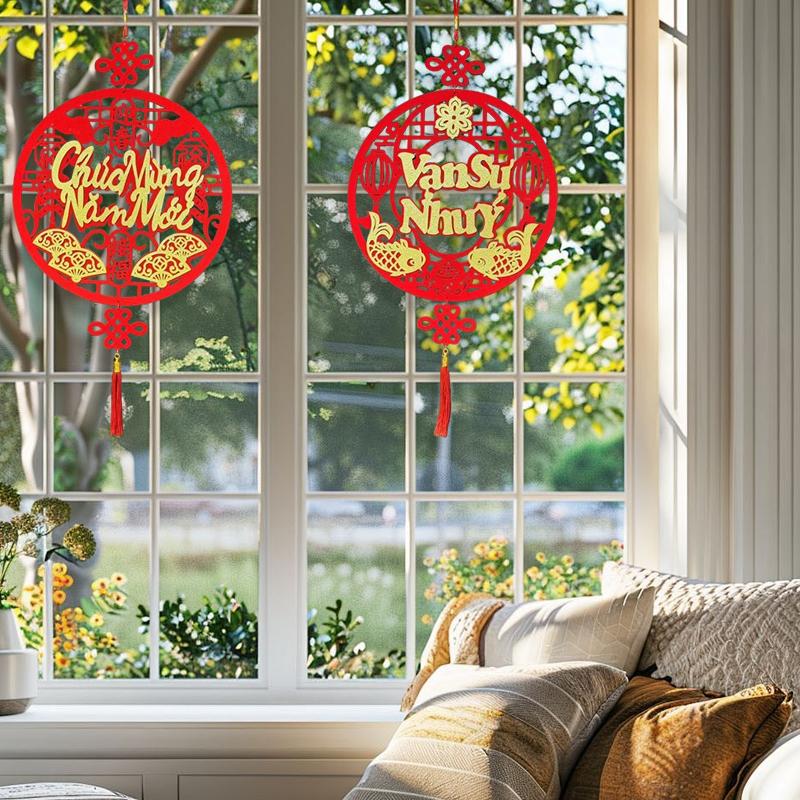 1PC Tassel Design Scene Setting Blessing Pattern Auspicious Pendant Home Decor Exquisite Various Styles