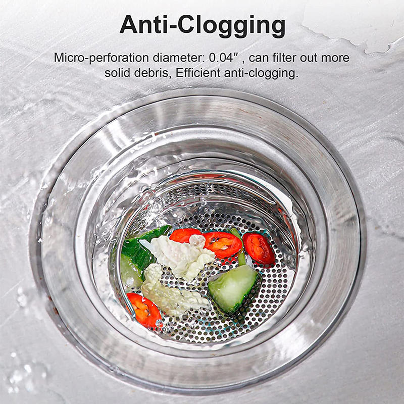 1PC/2PCS Stainless Steel Kitchen Sink Strainer with Handle Sink Vegetable Garbage Residue Strainer Basket