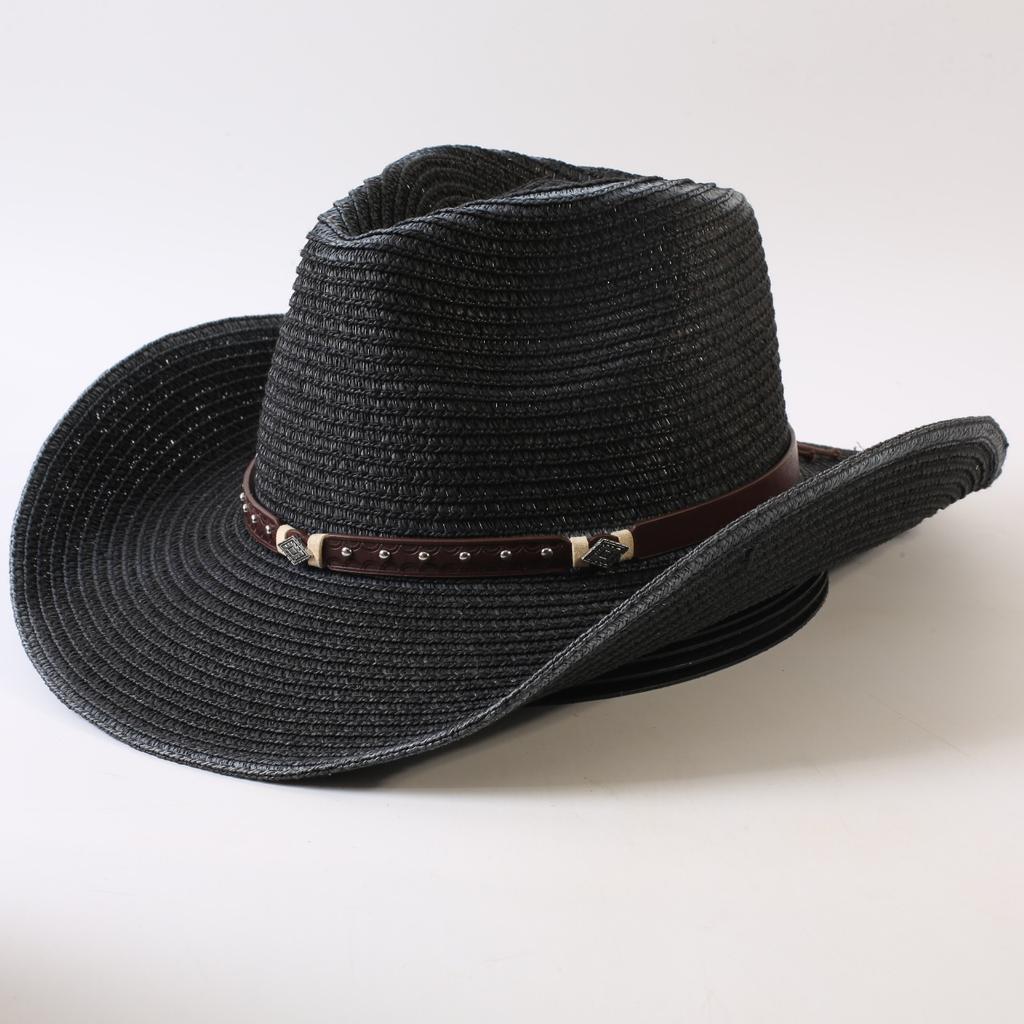 Popular European and American Western Cowboy Straw Hat Men's and Women's Fashion Shade Straw Hat Outdoor Western Cowboy Hat