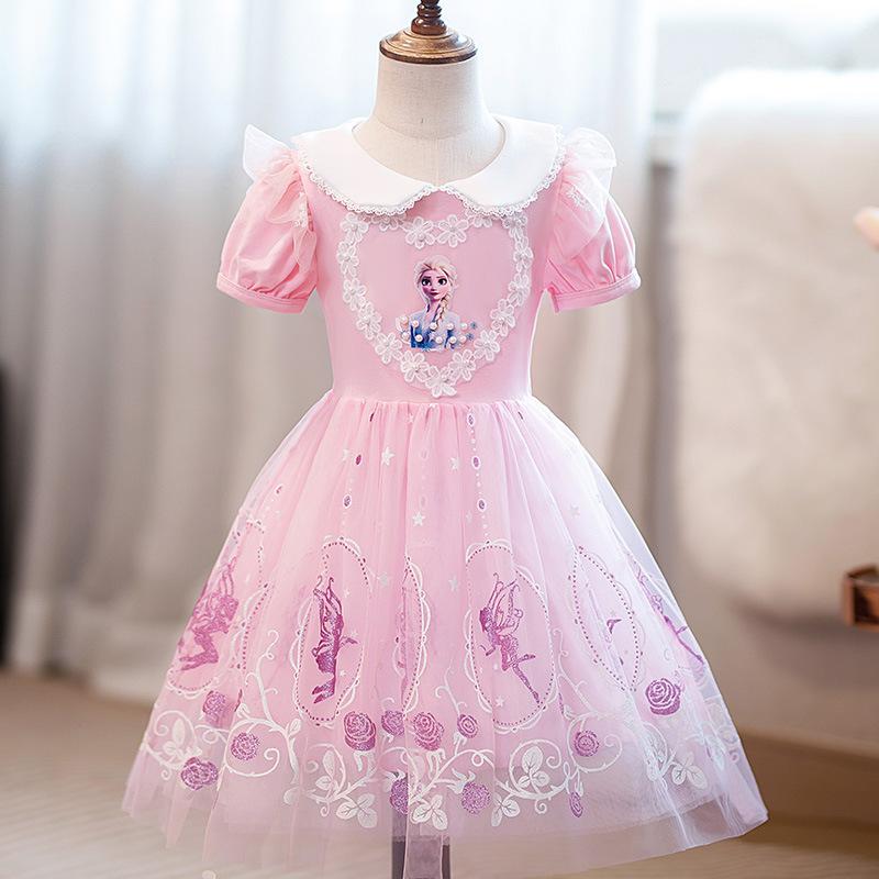 Baby Kids Girls Princess Dress Snow Queen Costume With Accessories Birthday Party Halloween Christmas Dress Up Blue