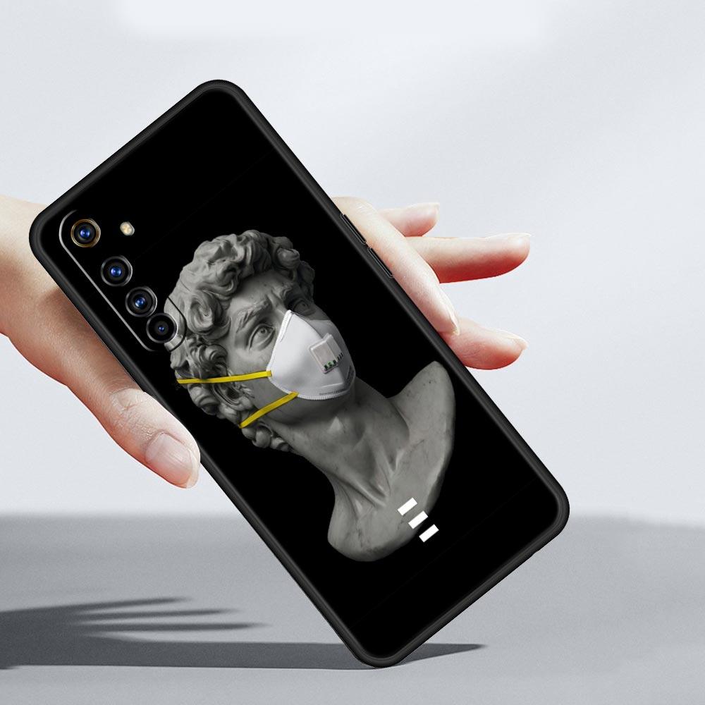 Cartoon Statue Abstract Art Case For Realme C67 C63 C55 C53 C35 C25 C21 GT 2 3 5 6 10 11 12 13 Pro Plus 5G Soft TPU Phone Cover