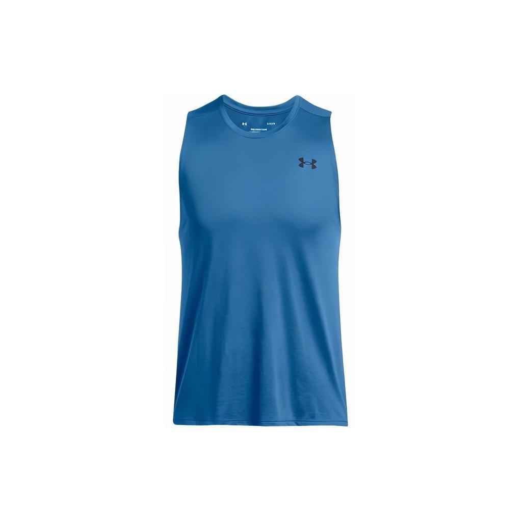 Under Armour Logo Pattern Loose Fit Quick-Dry Soft Sweat-Wicking Sleeveless Tank Top Men tank tops Blue 1382795-406