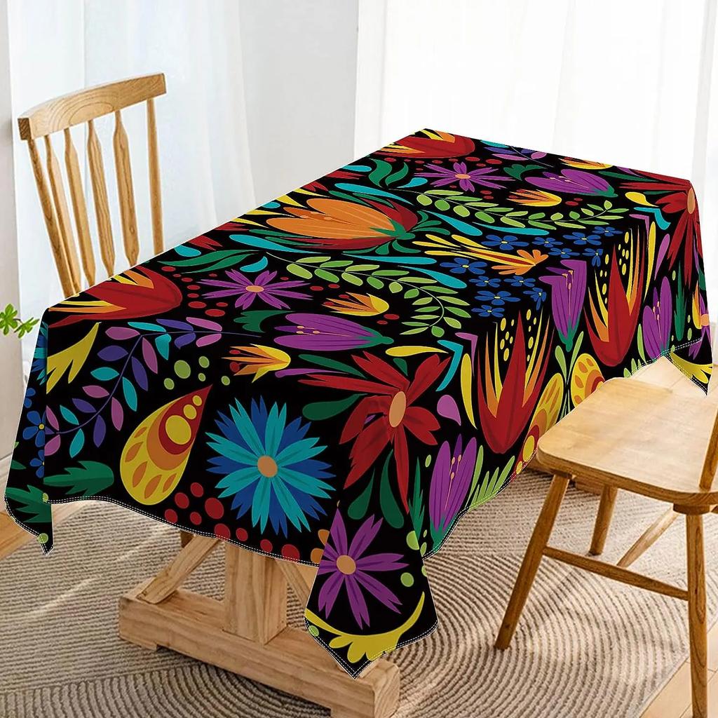 Mexico Day of The Dead Rectangle Tablecloth for Table Decor Reusable Kitchen Dining Tablecloth Day of The Dead Decorations