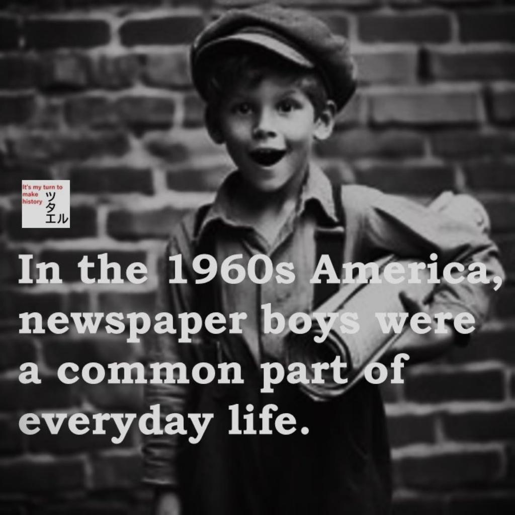 American Vintage Newspaper Boy Design Shoulder Bag [Tsutael] Bag/Retro