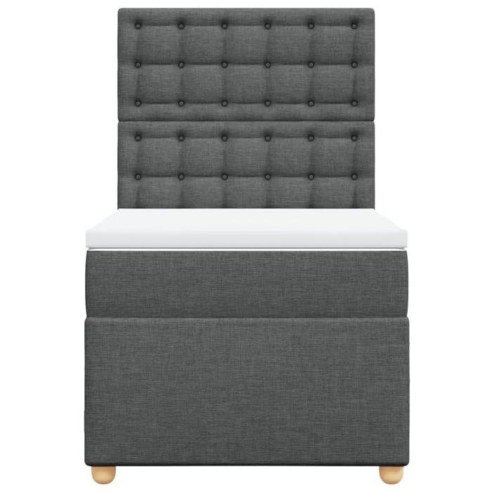 Maison Exclusive - Sommier à lattes de lit avec matelas Gris foncé 80x200 cm Tissu