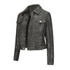 Women Leather Jacket Slim Fit Pu Zipper Outerwear Long Sleeve Lapel Collar for Fall Winter