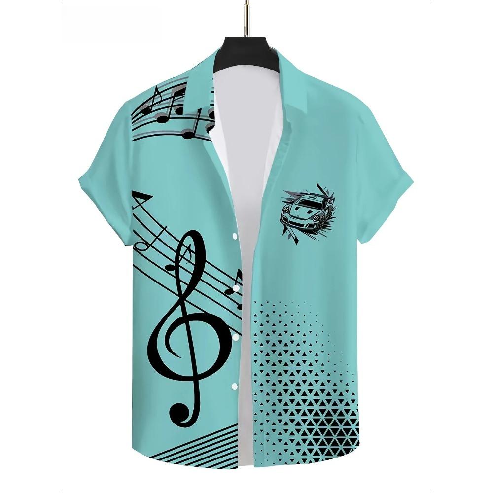 Camicia Hawaiana Estiva da Uomo Manica Corta Stampa Tropicale Fresca Vestibilità Larga Comoda Top da Festa