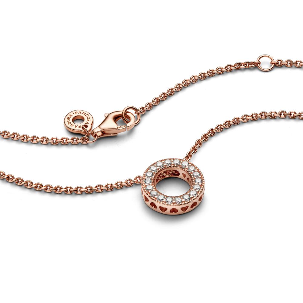 Pandora Rose Logo Pavé Circle Collier Necklace_387436