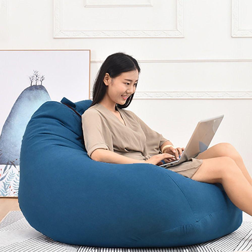Washable Lazy Sofa Cover Removable Puff Couch Cover Durable Bean Bag Chair Sofa Cover  Adults