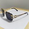 Vintage okulary przeciwsłoneczne bez oprawek mężczyźni kobiety moda ponadgabarytowe kwadratowe odcienie okulary nowe podwójne mostki gradientowe okulary przeciwsłoneczne UV400