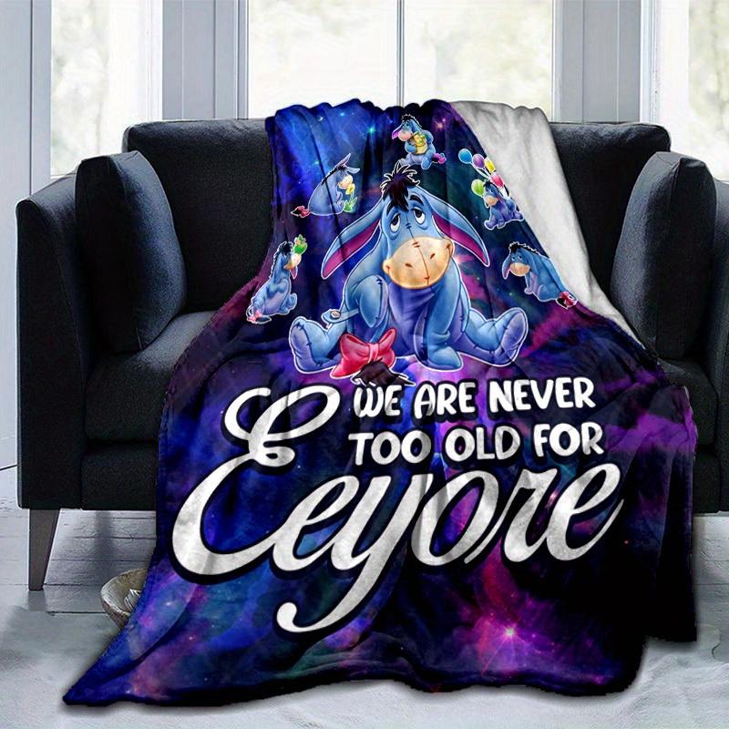 1pc, Cartoon Eeyore Blanket, We Are Never Too Old For Eeyore, Cute Disney Inspired Throw Blanket, Soft Bedding Decor Gift for Home Office Tr