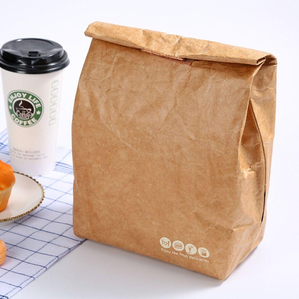 Package Reusable Food Hand Bags Tote Canvas Lunch Bag Waterproof Lunch Bag Kraft Paper Bags