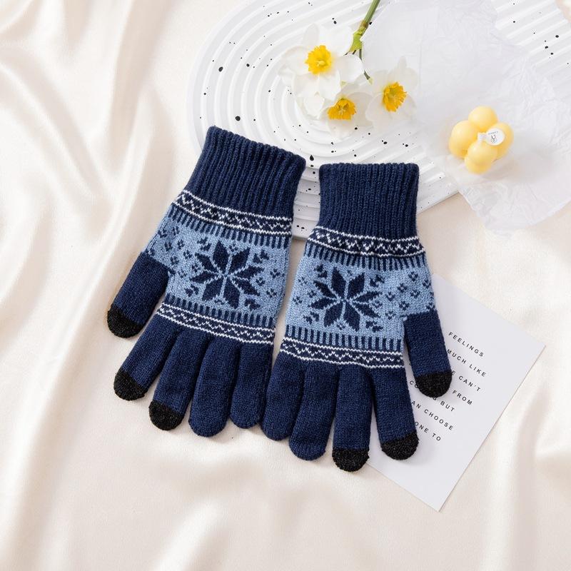 Cold and Warm Korean Version of Five-finger Knitted Touchscreen Gloves
