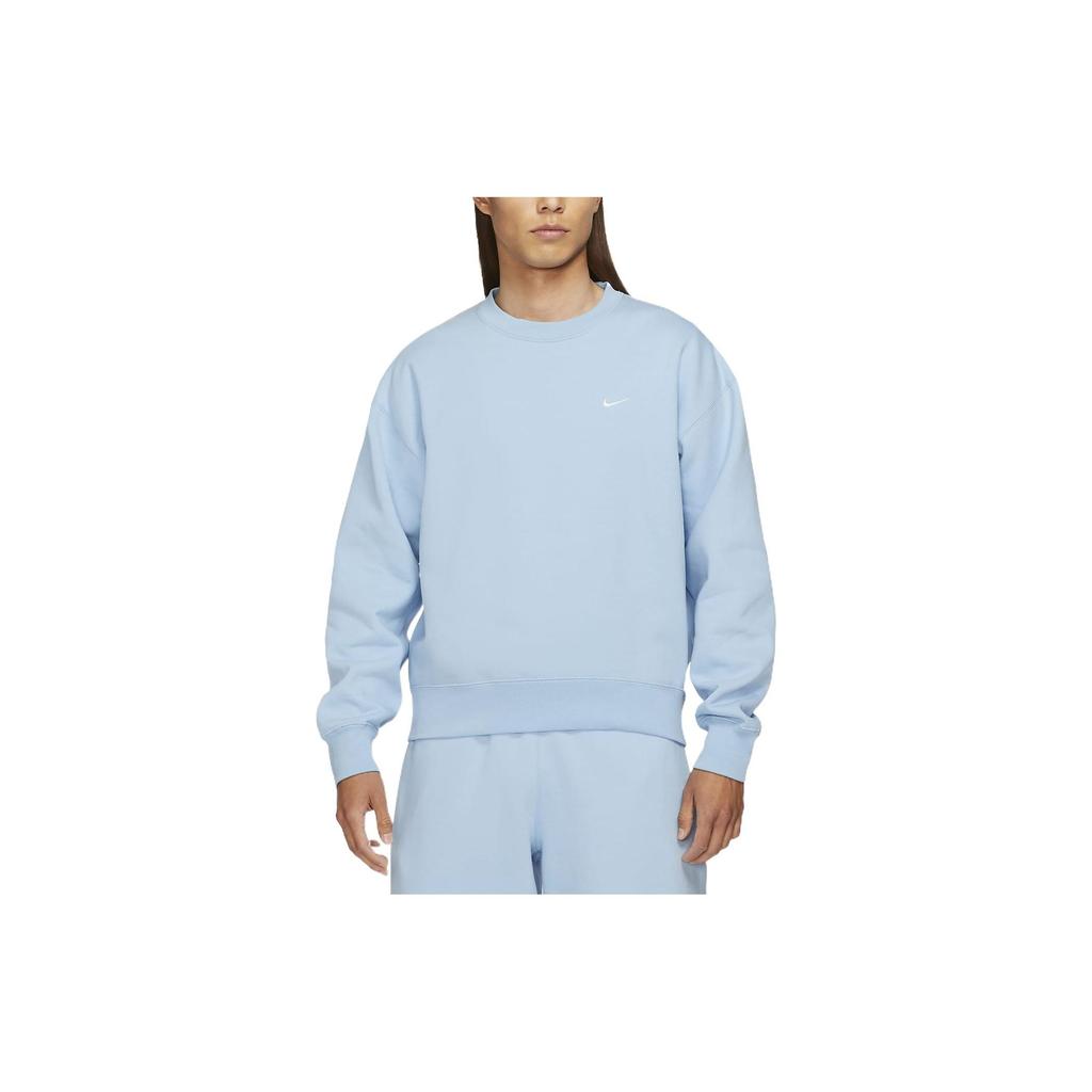 Nike Logo Print Crew Neck Long Sleeve Sweatshirt Men Tops Blue DA0318-436