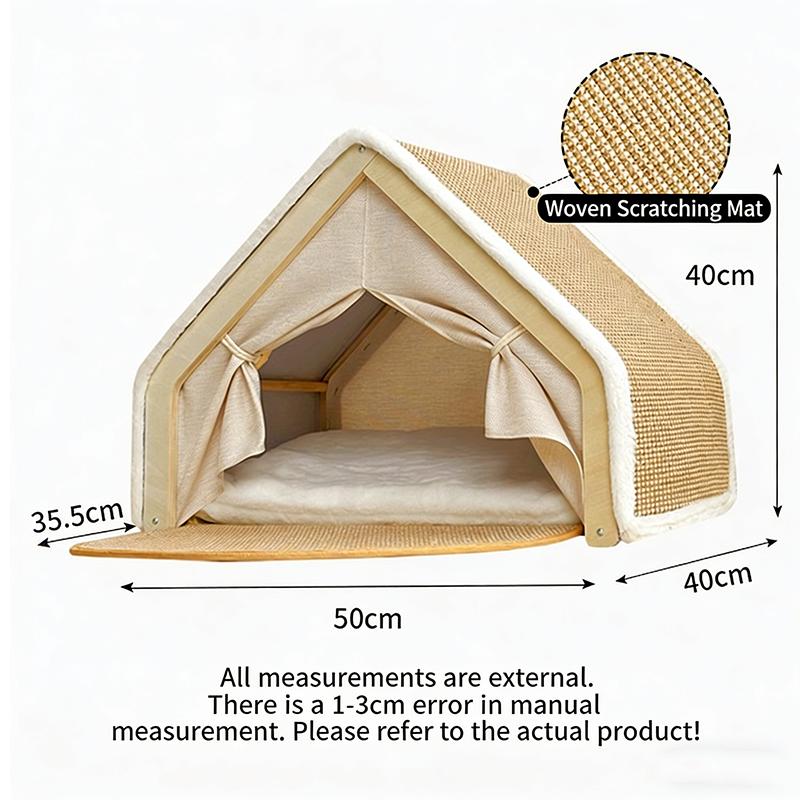 All Season Universal Cat Nest Semi Enclosed Cat Villa House Windproof Durable Non Shedding Sisal Scratcher Cat Tent Cozy Sleepy